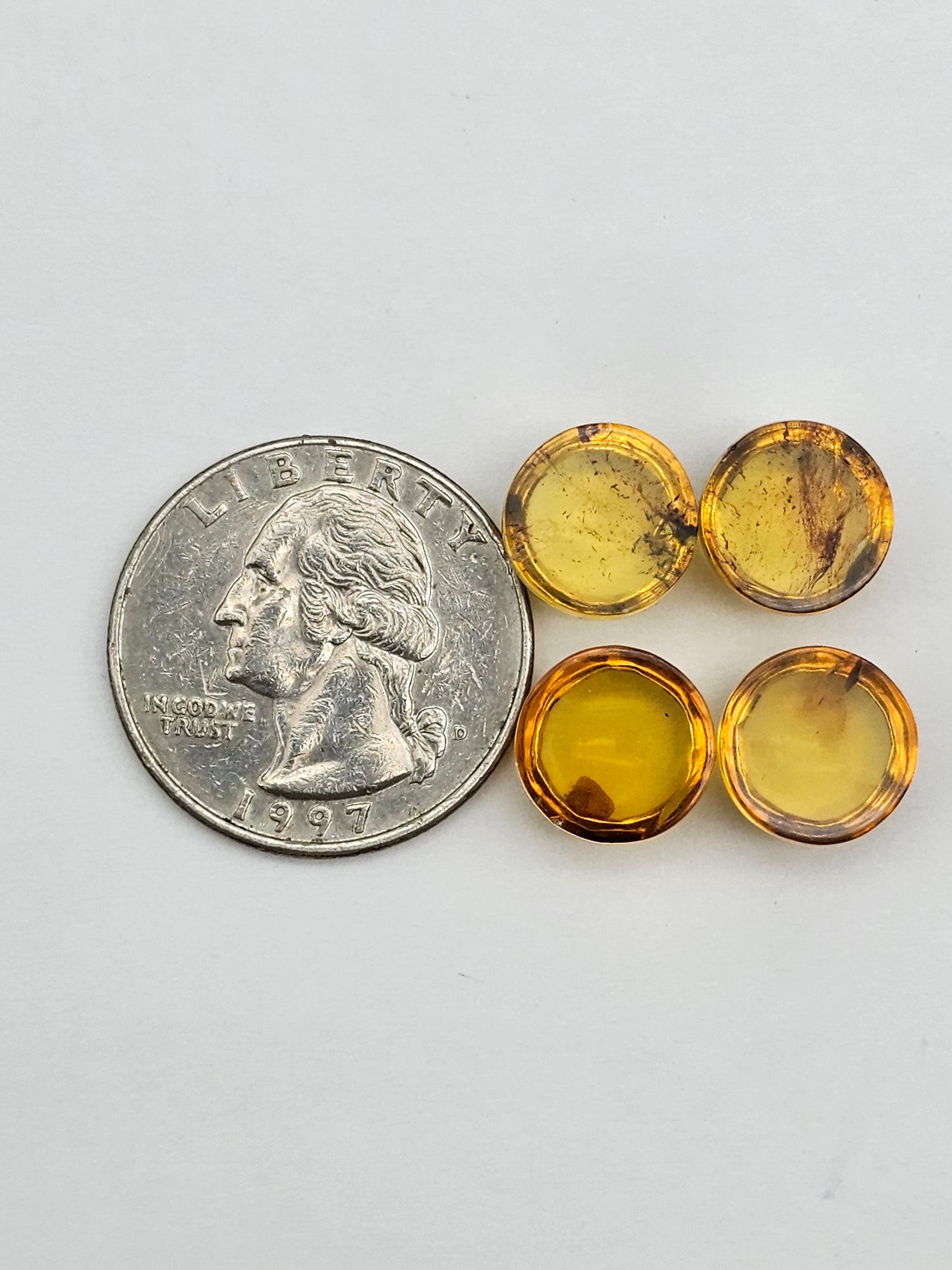 Amber authentic cabochon pair lot
