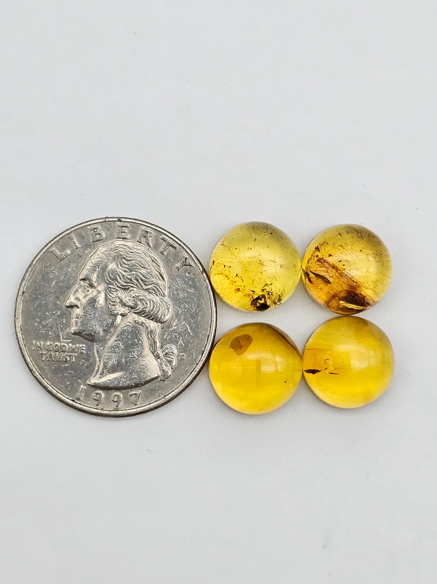 Amber authentic cabochon pair lot