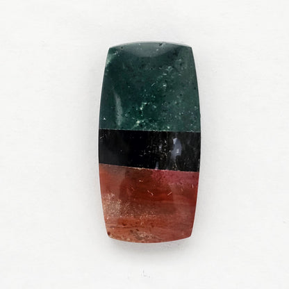 Intarsia inlay cabochon with agate and obsidian