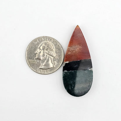 Intarsia inlay cabochon with agate and obsidian