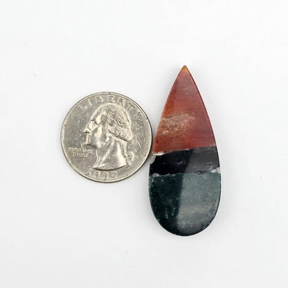 Intarsia inlay cabochon with agate and obsidian