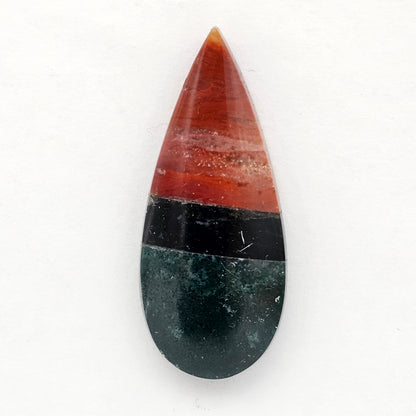 Intarsia inlay cabochon with agate and obsidian