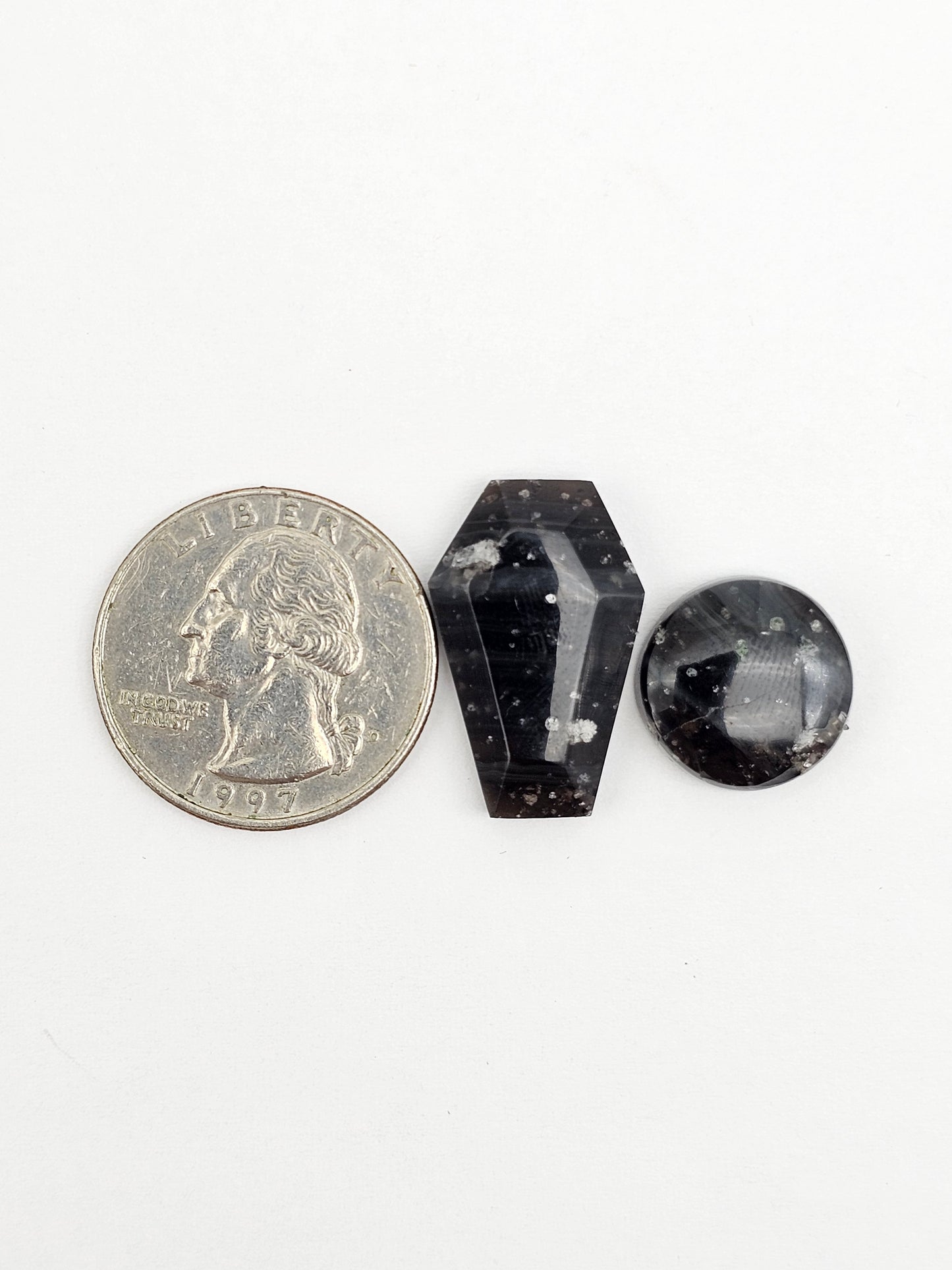 Galaxy Obsidian Geometric Cabochon Set | Natural Mexican Obsidian for Silversmiths