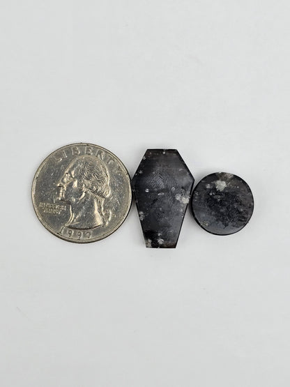 Galaxy Obsidian Geometric Cabochon Set | Natural Mexican Obsidian for Silversmiths
