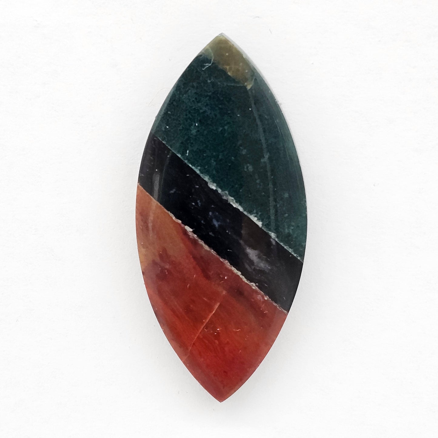 Intarsia inlay cabochon with agate and obsidian