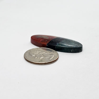 Intarsia inlay cabochon with agate and obsidian