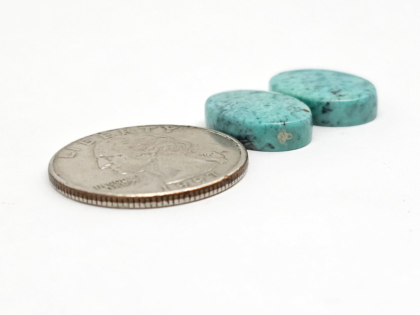 Mexican Turquoise Pair | Artisan Cut Gemstone