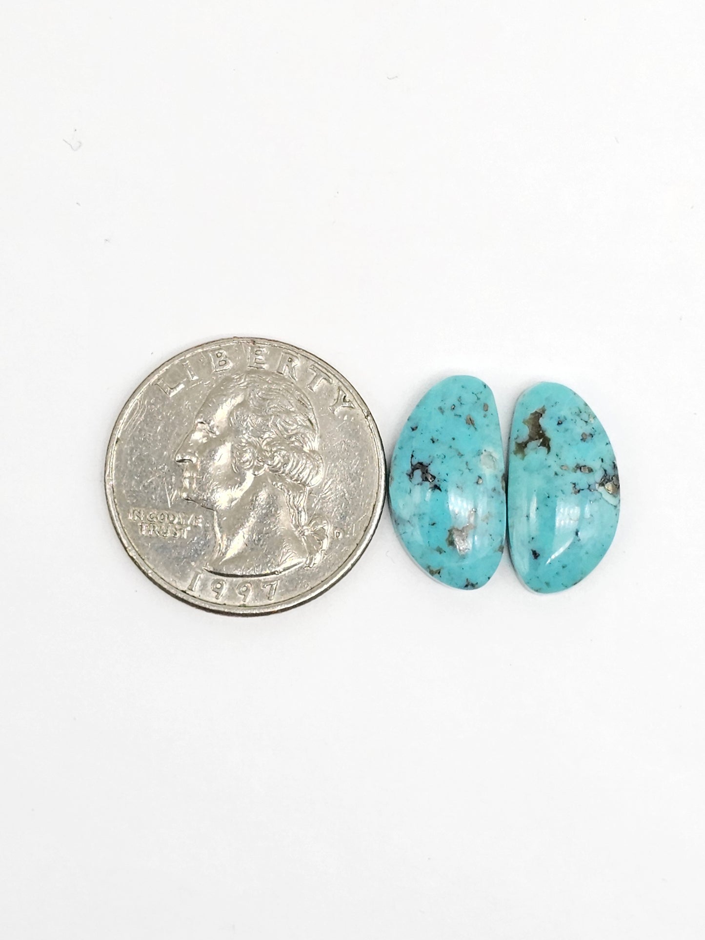 Mexican Turquoise Cabochon with Pyrite | Artisan Cut Gemstone