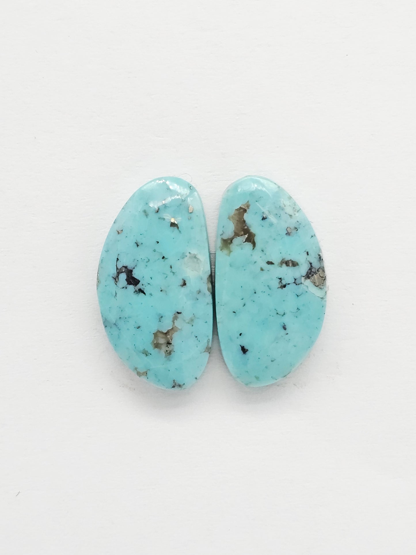 Mexican Turquoise Cabochon with Pyrite | Artisan Cut Gemstone