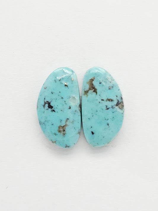 Mexican Turquoise Cabochon with Pyrite | Artisan Cut Gemstone