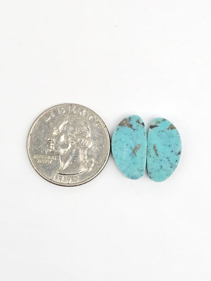 Mexican Turquoise Cabochon with Pyrite | Artisan Cut Gemstone