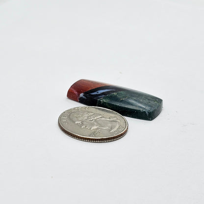 Intarsia inlay cabochon with agate and obsidian