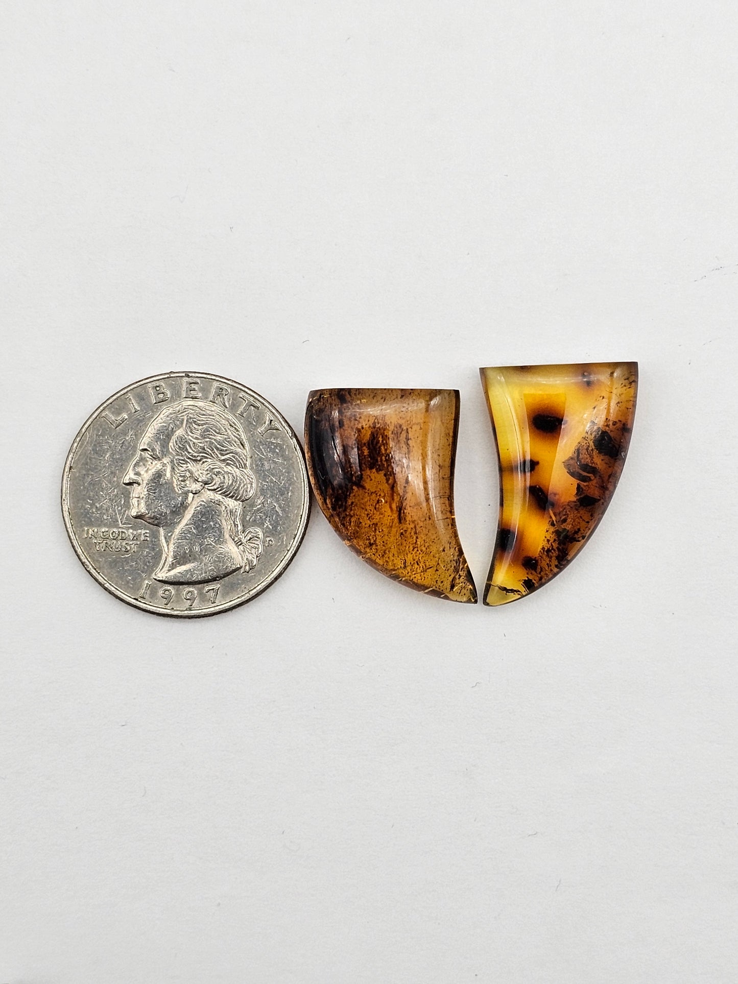 Amber authentic cabochon set large
