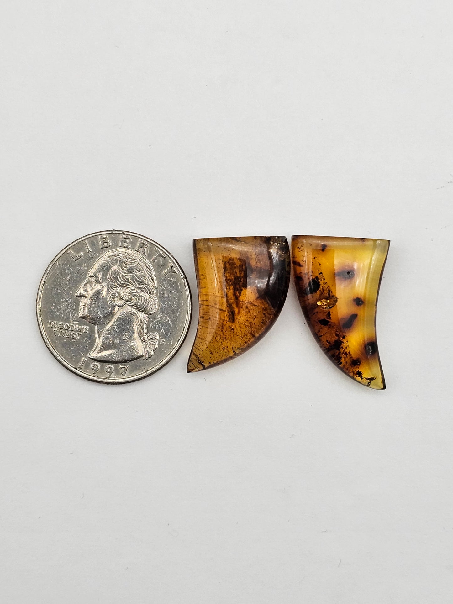 Amber authentic cabochon set large