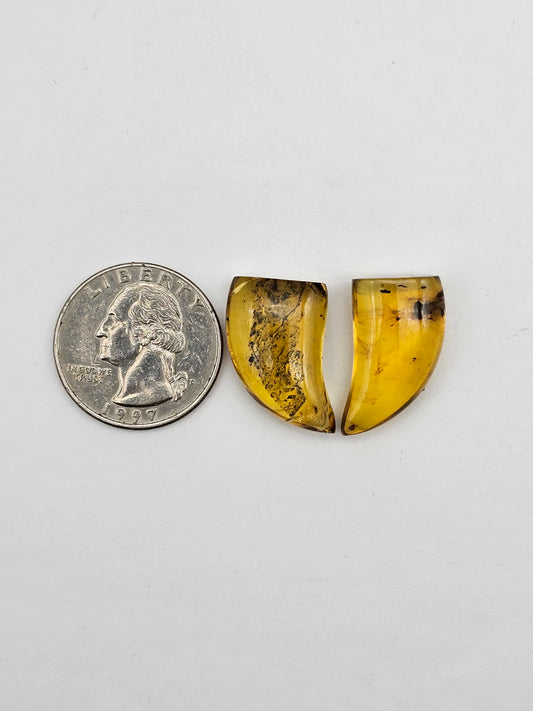 Amber authentic cabochon set large
