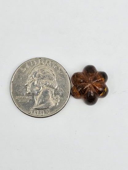 Amber authentic flower cabochon large