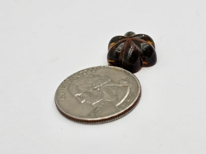 Amber authentic flower cabochon large