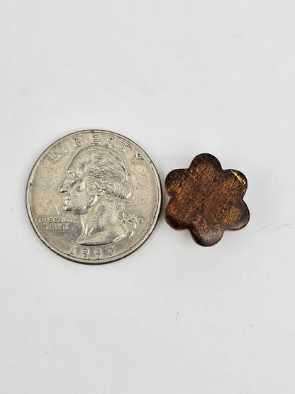Amber authentic flower cabochon large