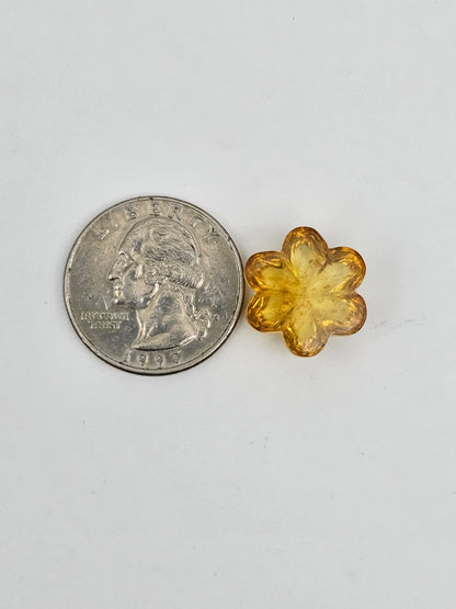 Amber authentic flower cabochon large
