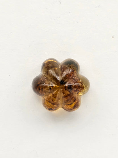 Amber authentic flower cabochon large