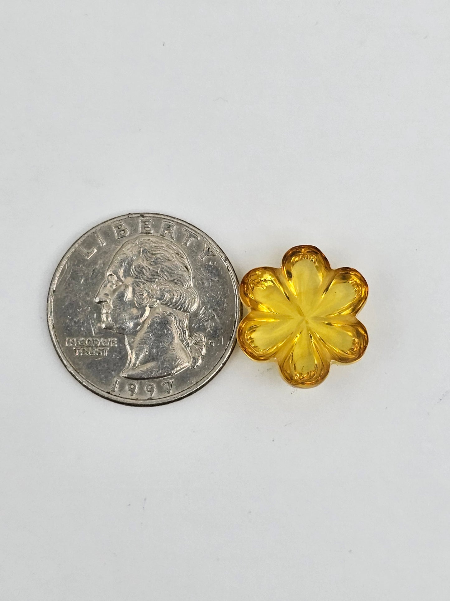 Amber authentic flower cabochon large