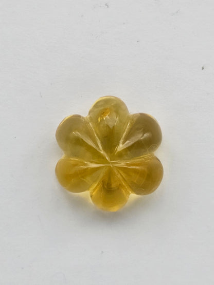 Amber authentic flower cabochon large