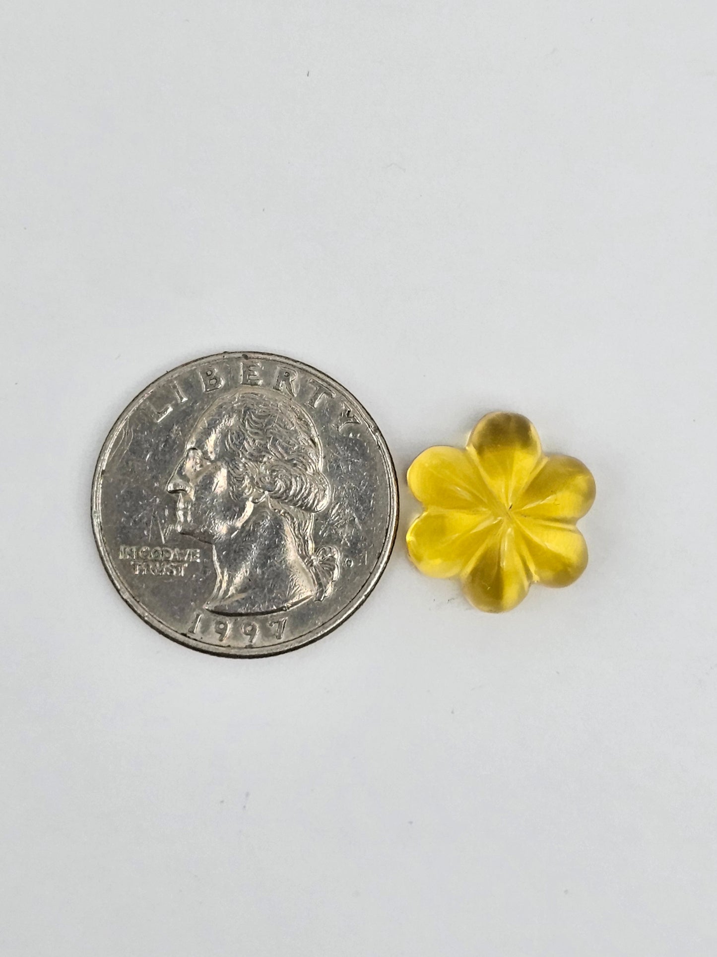 Amber authentic flower cabochon large