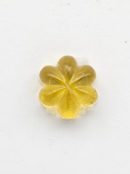 Amber authentic flower cabochon large