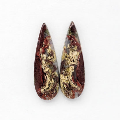Moss Agate Cabochon pair