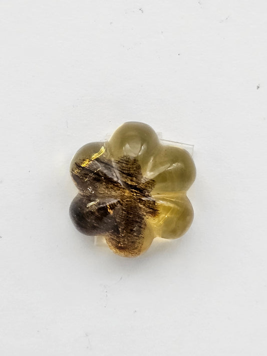 Amber authentic flower cabochon large