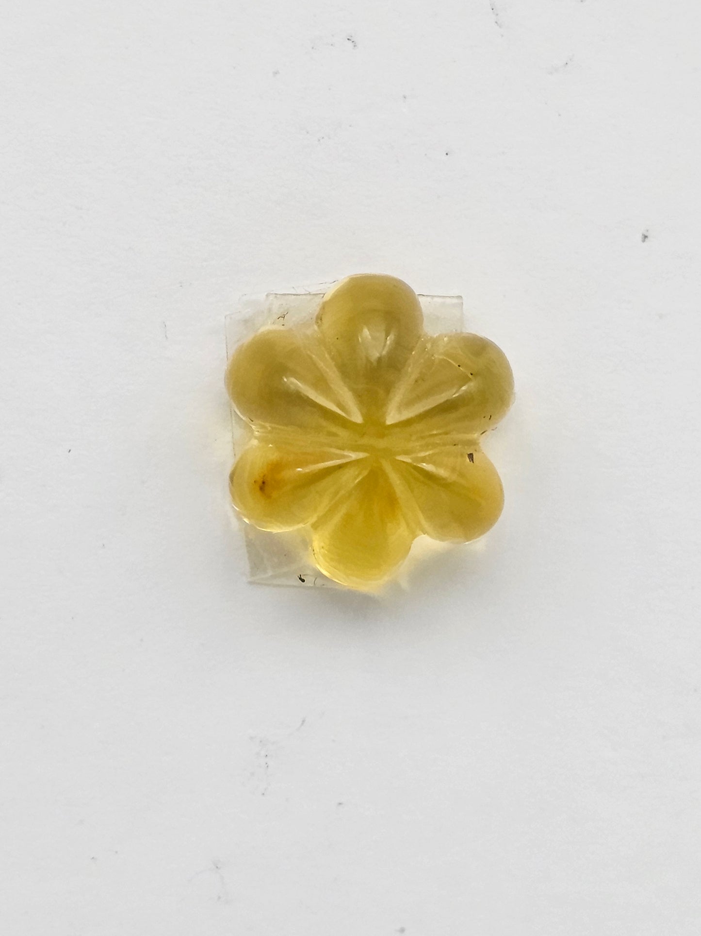 Amber authentic flower cabochon large