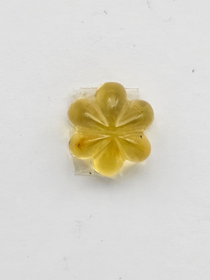 Amber authentic flower cabochon large