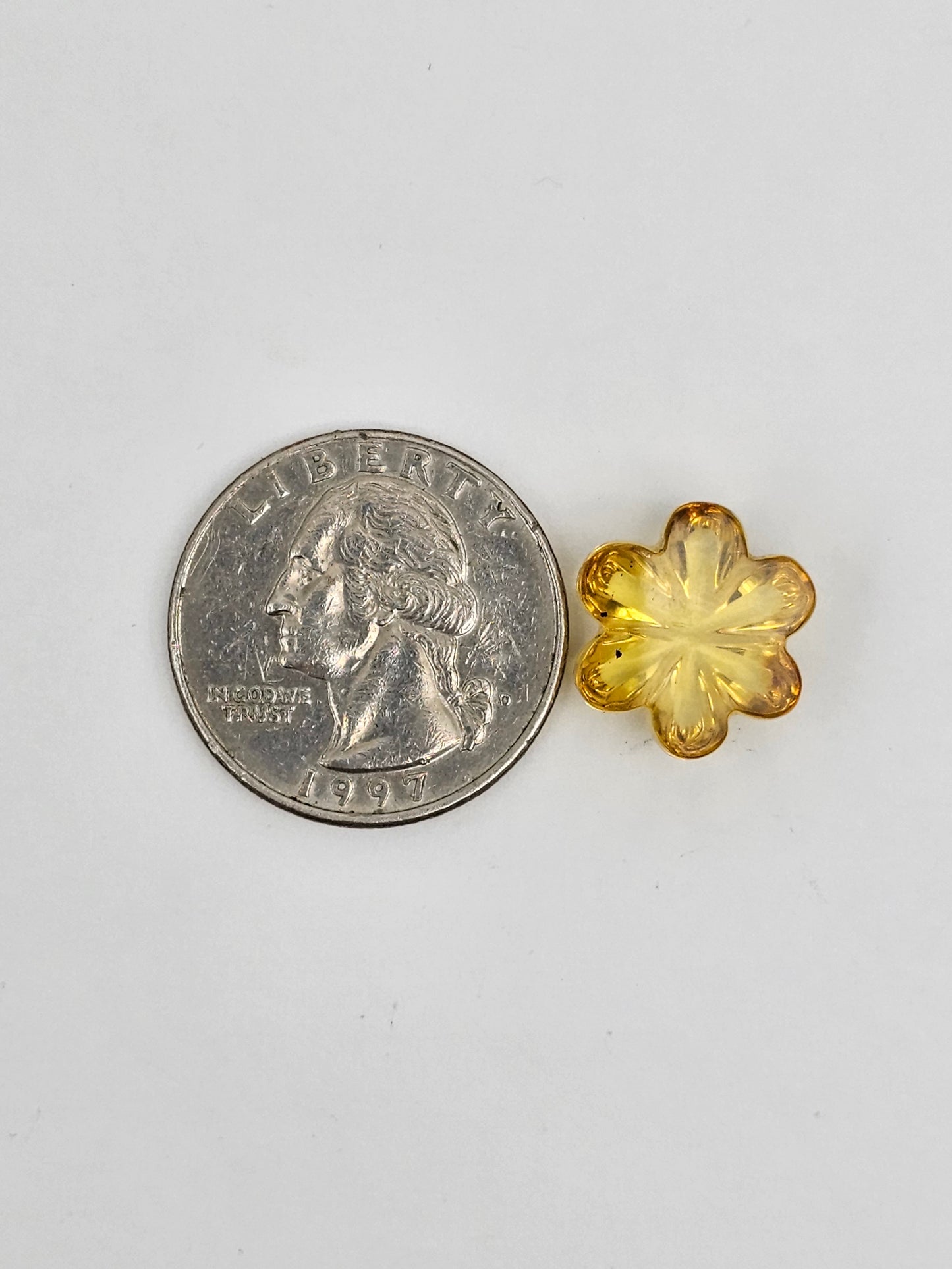 Amber authentic flower cabochon large