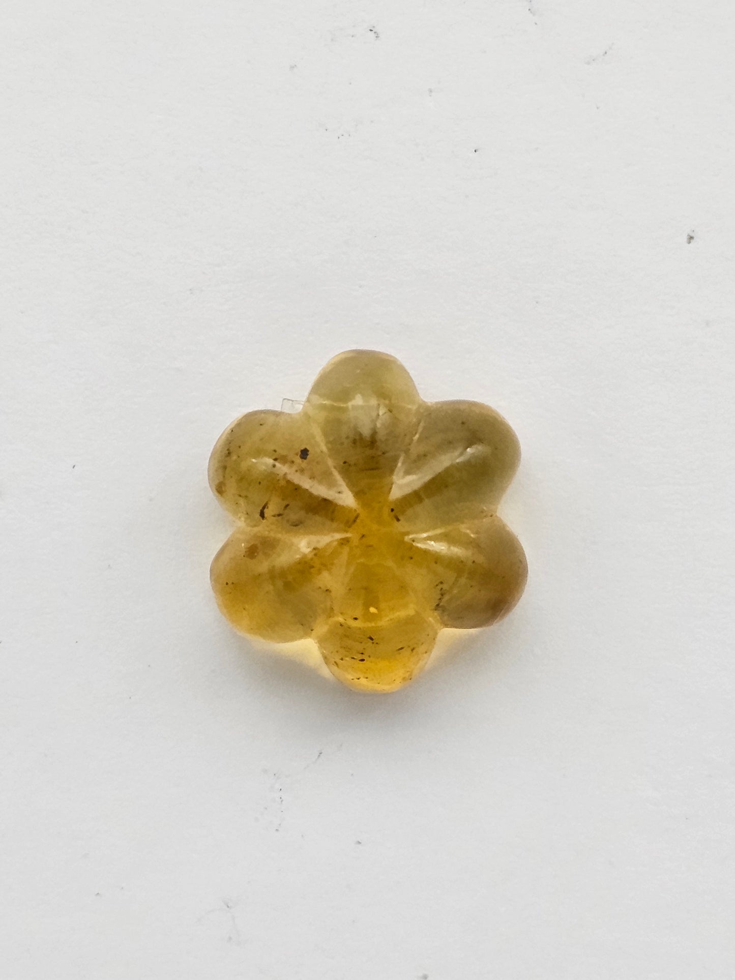Amber authentic flower cabochon large