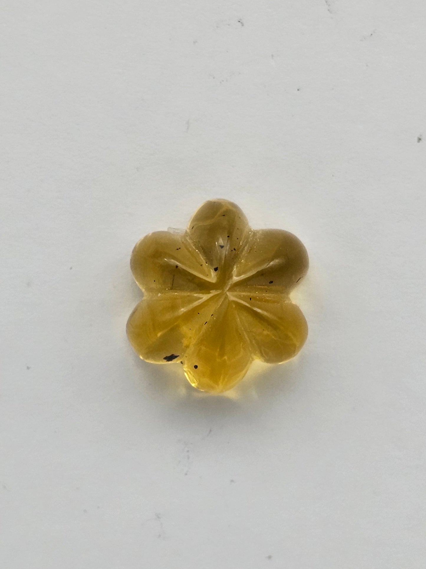 Amber authentic flower cabochon large