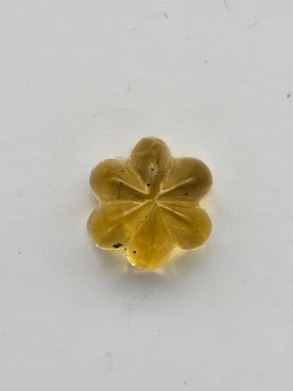 Amber authentic flower cabochon large
