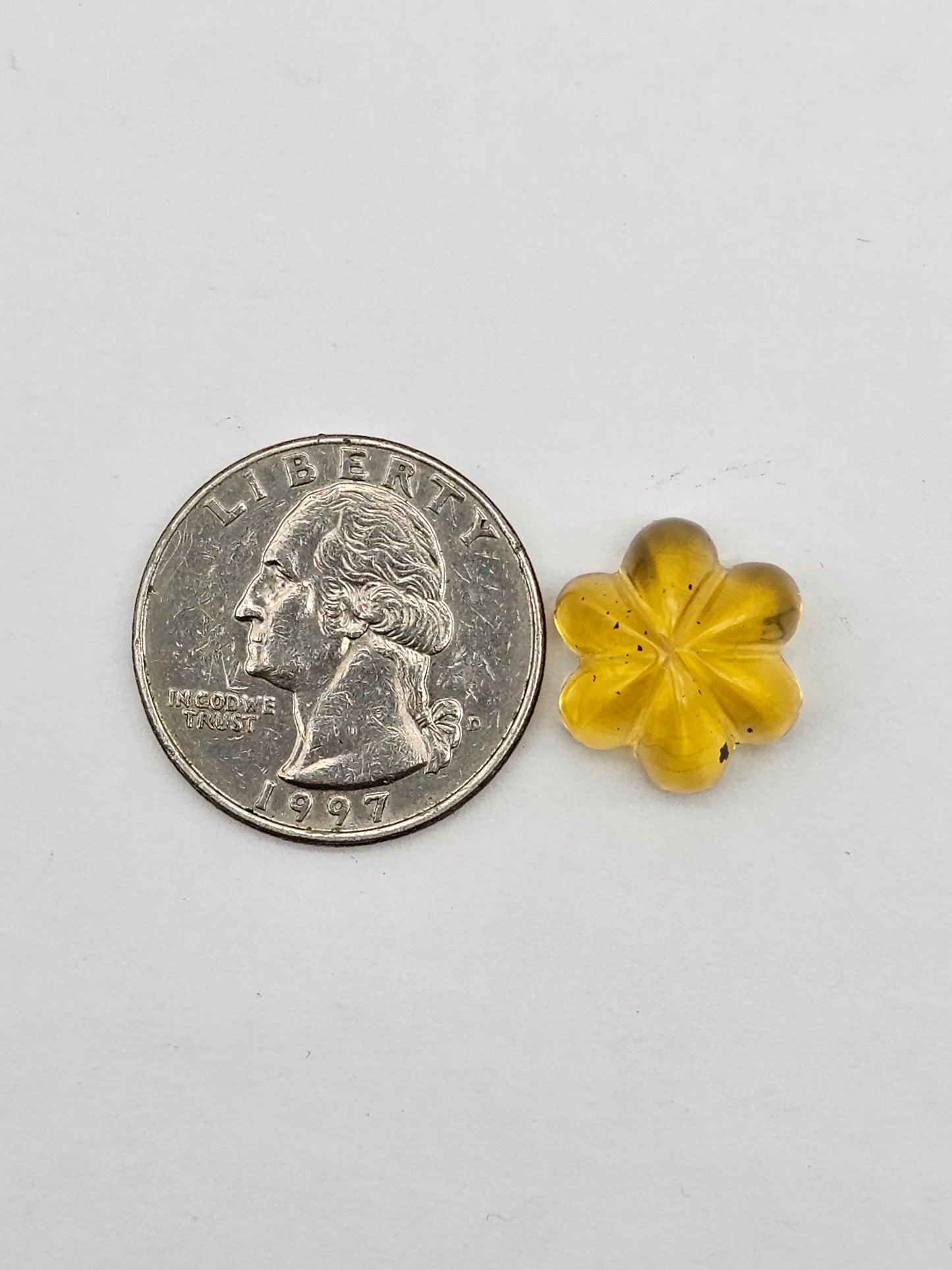 Amber authentic flower cabochon large