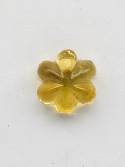 Amber authentic flower cabochon large