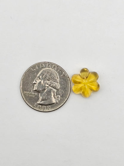 Amber authentic flower cabochon large