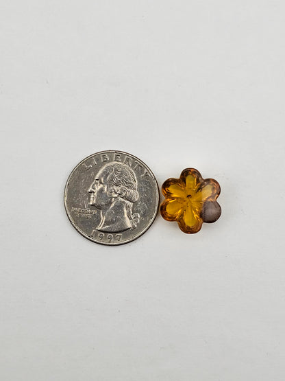 Amber authentic flower cabochon large