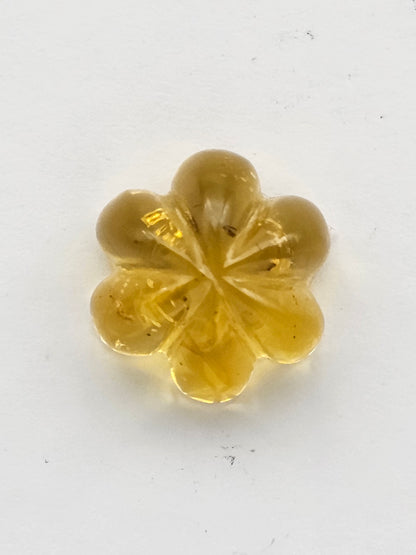 Amber authentic flower cabochon large