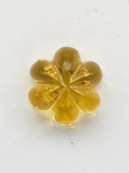 Amber authentic flower cabochon large