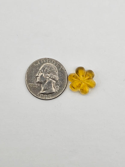 Amber authentic flower cabochon large