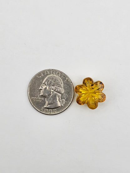 Amber authentic flower cabochon large