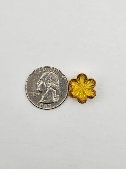 Amber authentic flower cabochon large