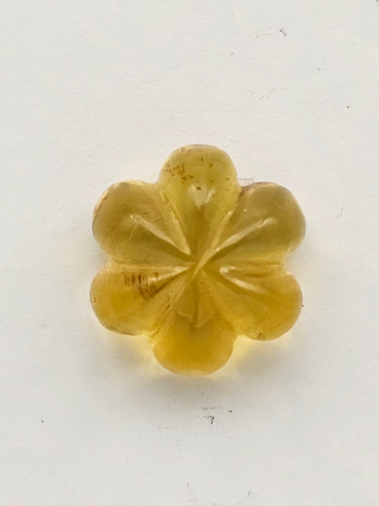 Amber authentic flower cabochon large