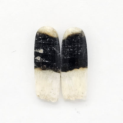 Yin Yang Agate Cabochon Pair