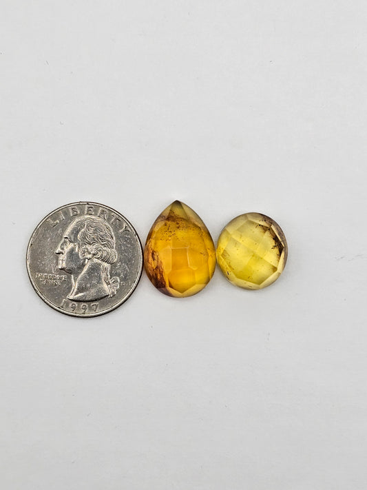 Amber authentic cabochon set large