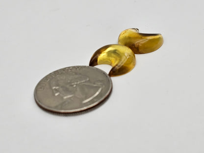 Amber authentic moon cabochon pair large