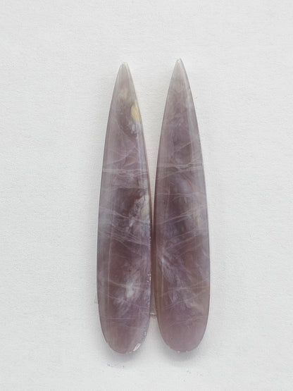 Purple Agate Cabochon Pair